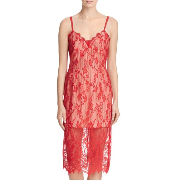 chinese dress ladies FARM Rio Red Lace Long Sleeve Crochet Dress – Elegant detail main image 1